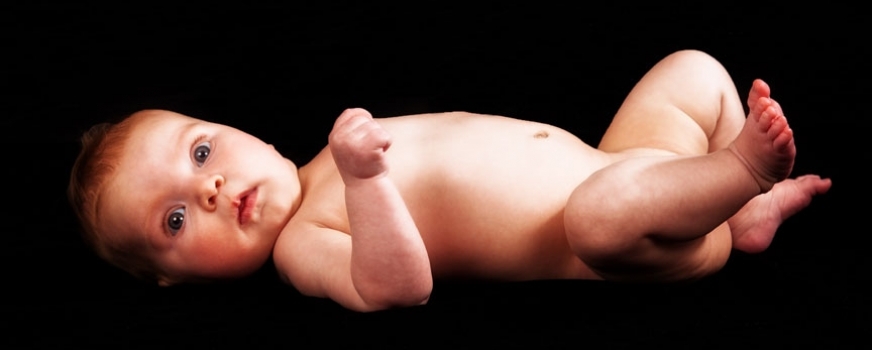 Baby on Black Background