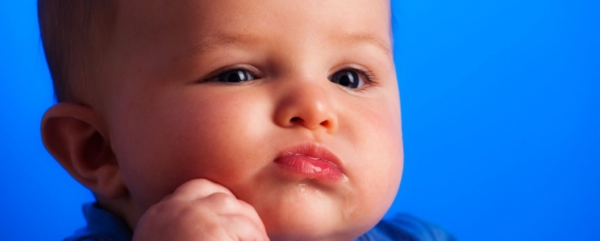 Baby on Blue Background