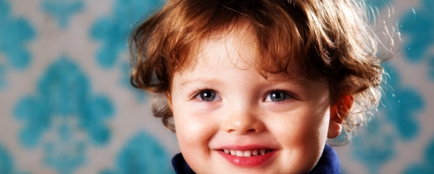Boy on Blue Wallpaper Backdrop