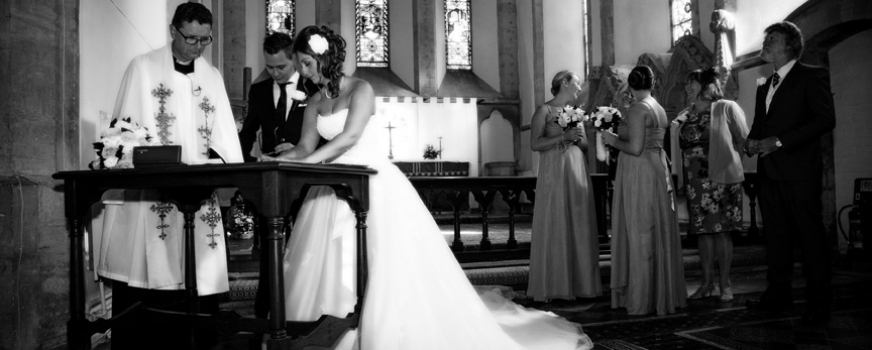 Wedding-All Saints Church Faringdon-Signing the Register